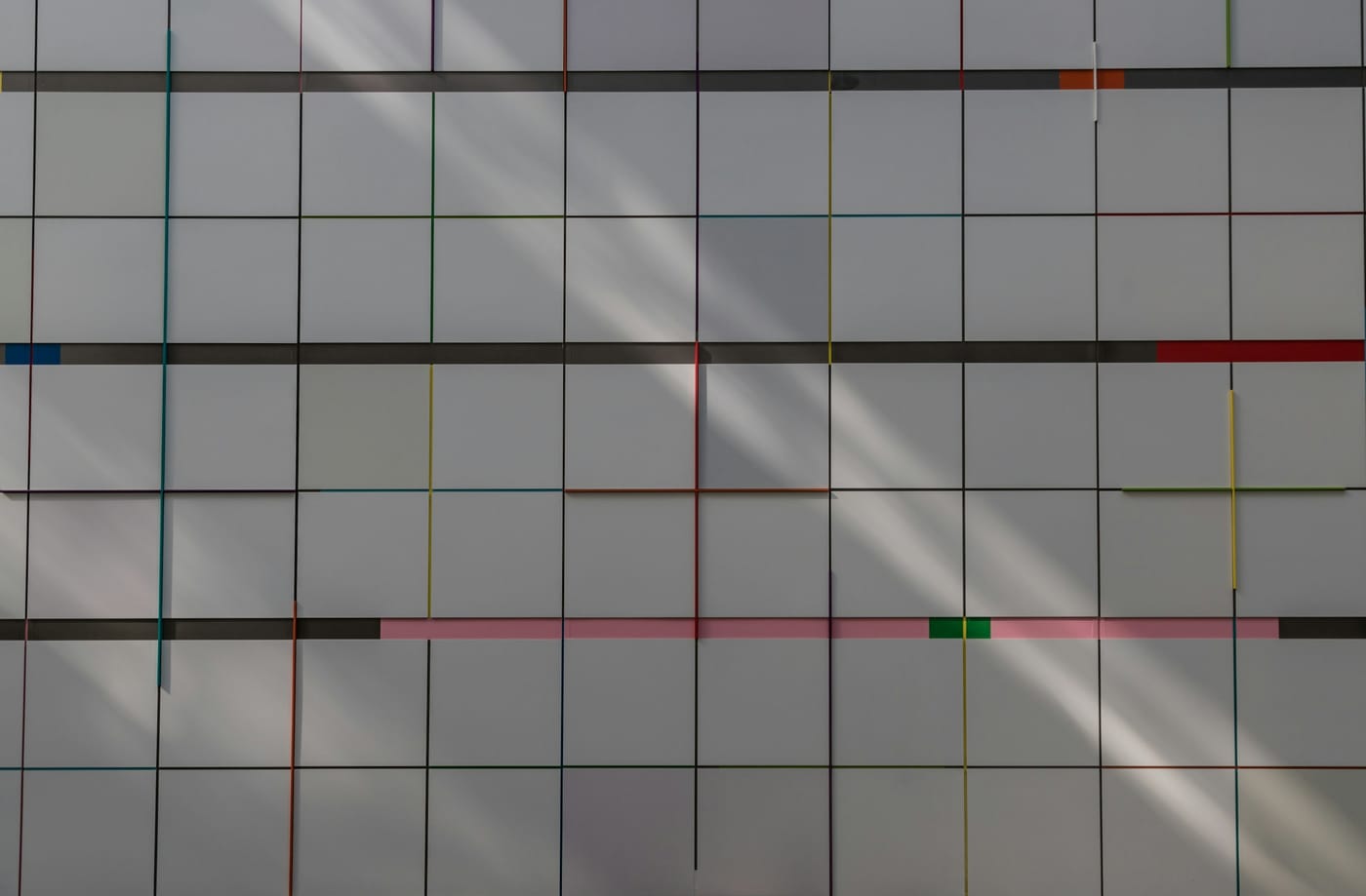 Abstract creative testing visual with modular panels representing advertising message variants
